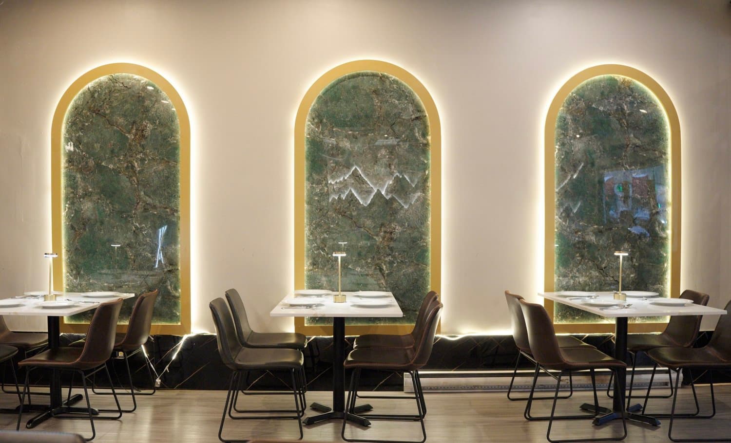Beautiful arch designs inside the Karakoram Restaurant dining room