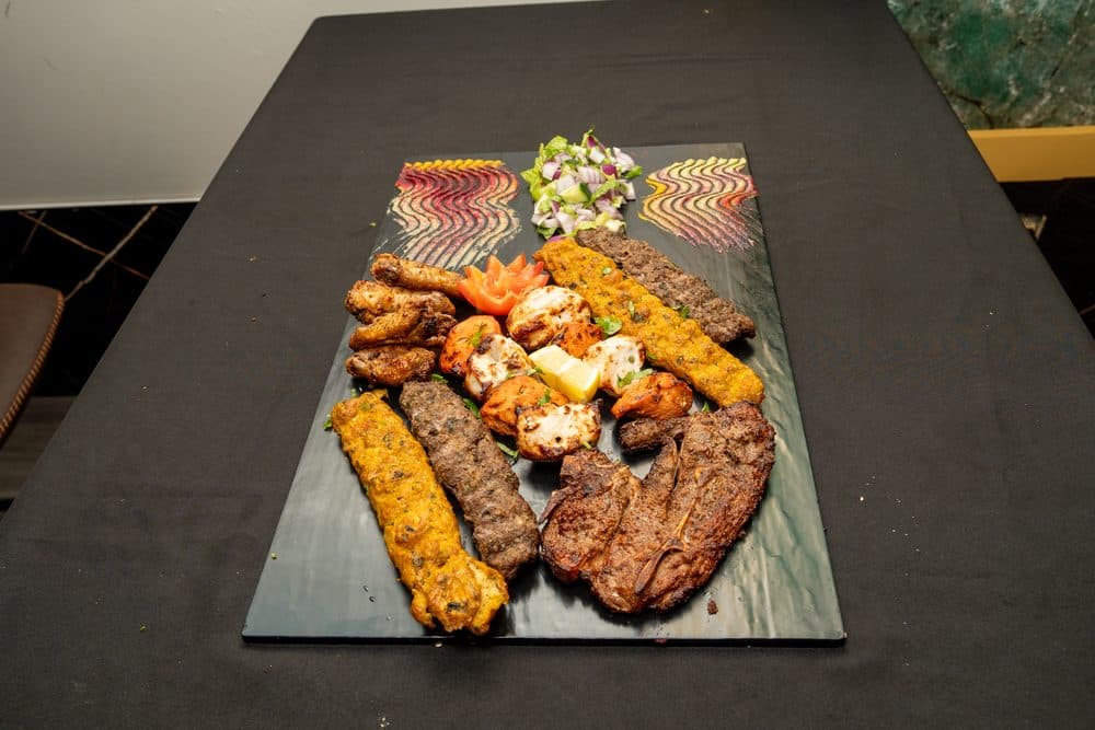 Family Platter with assorted grilled kababs, chicken tikka, lamb chops and chicken wings